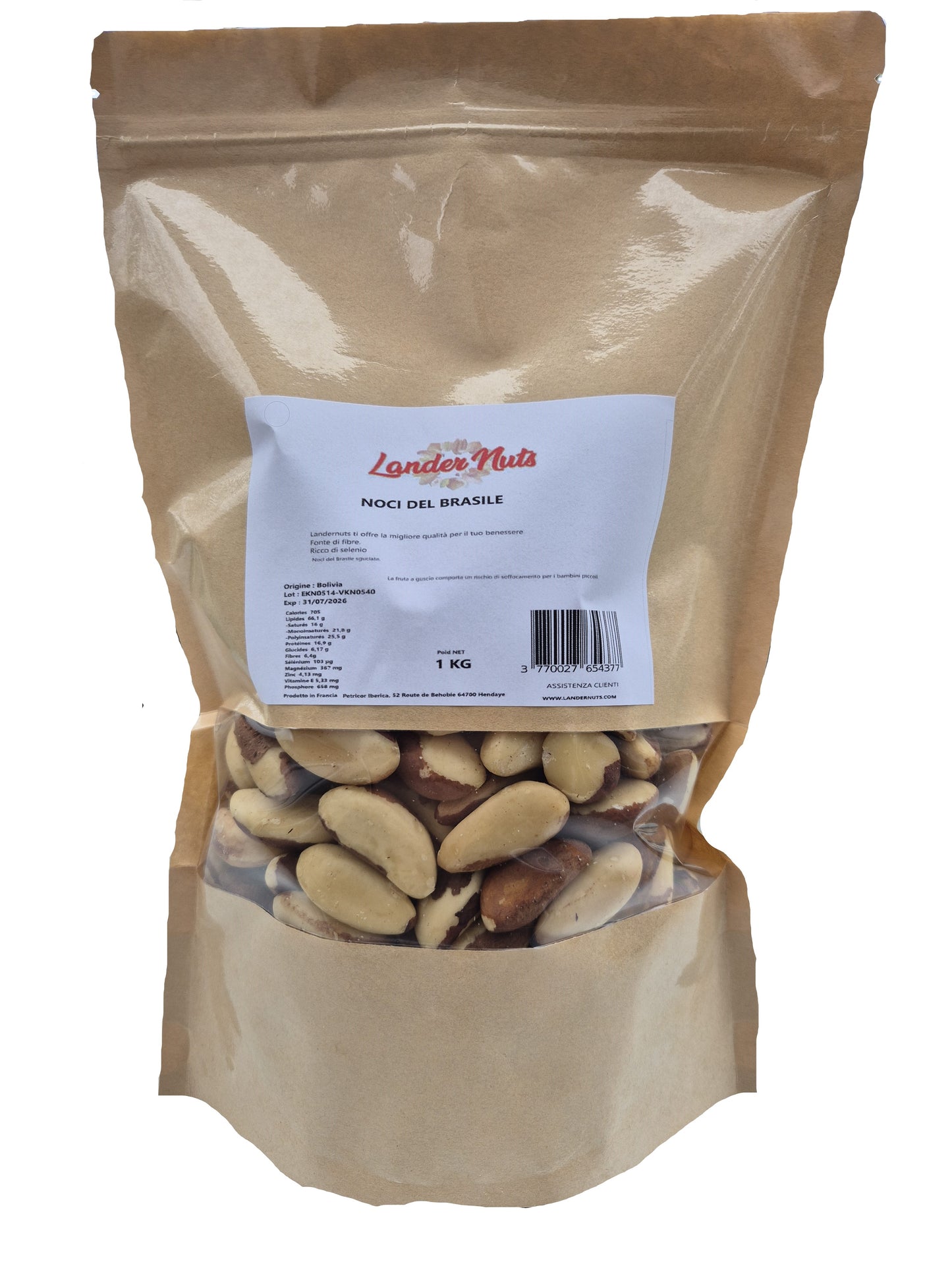 Noix du Brésil entières 100% Nature Landernuts 1 kg